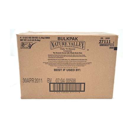 Nature Valley Nature Valley Oats 'N Honey Granola Cereal 50 oz., PK4 16000-27111